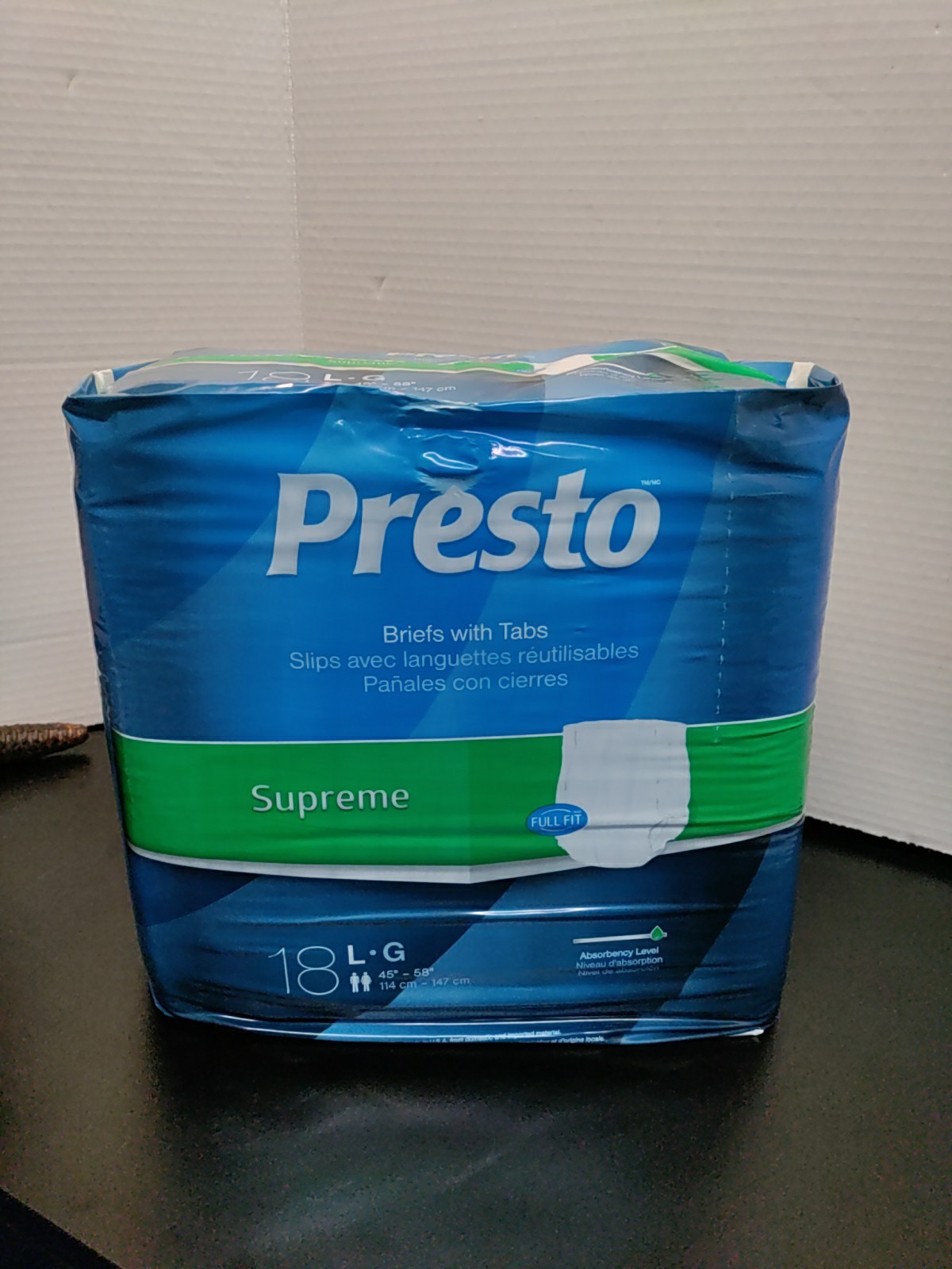 MENS LARGE SUPREME 18PC ADULT DIAPERS