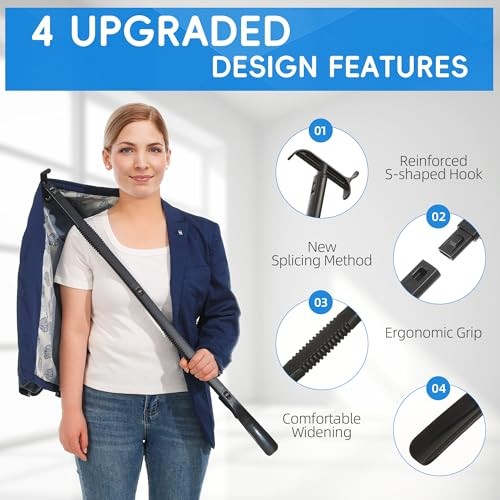 36 Inch Adjustable Long Handled Shoe Horn – Dressing Stick Aid for Seniors,