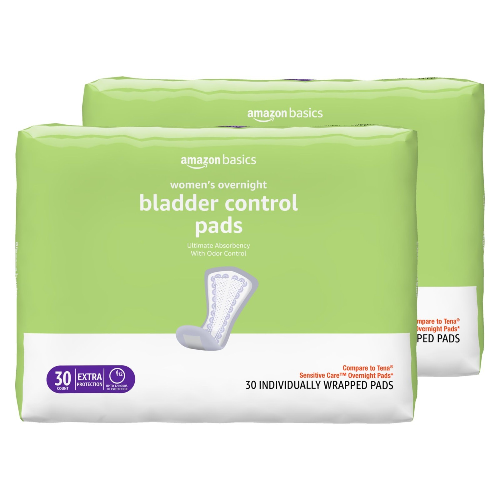 Incontinence Pads for Women – Overnight Absorbency, Postpartum Care, 60 Count