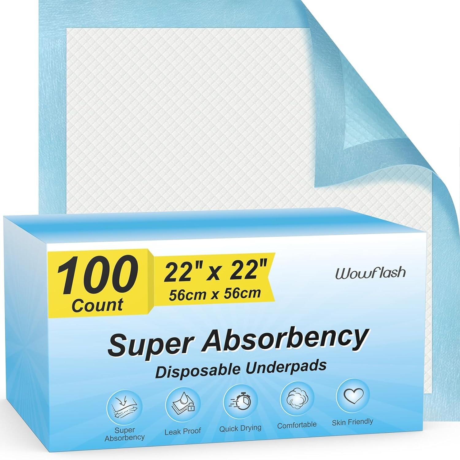 Versatile 100 Count 22” x 22” Super Absorbent Disposable Pads for Pets & Kids