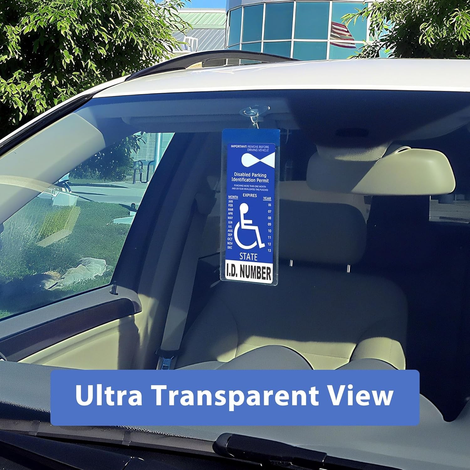 4 Pack Handicap Parking Permit Holder Placard Protector Hanger Sleeve Card Hang