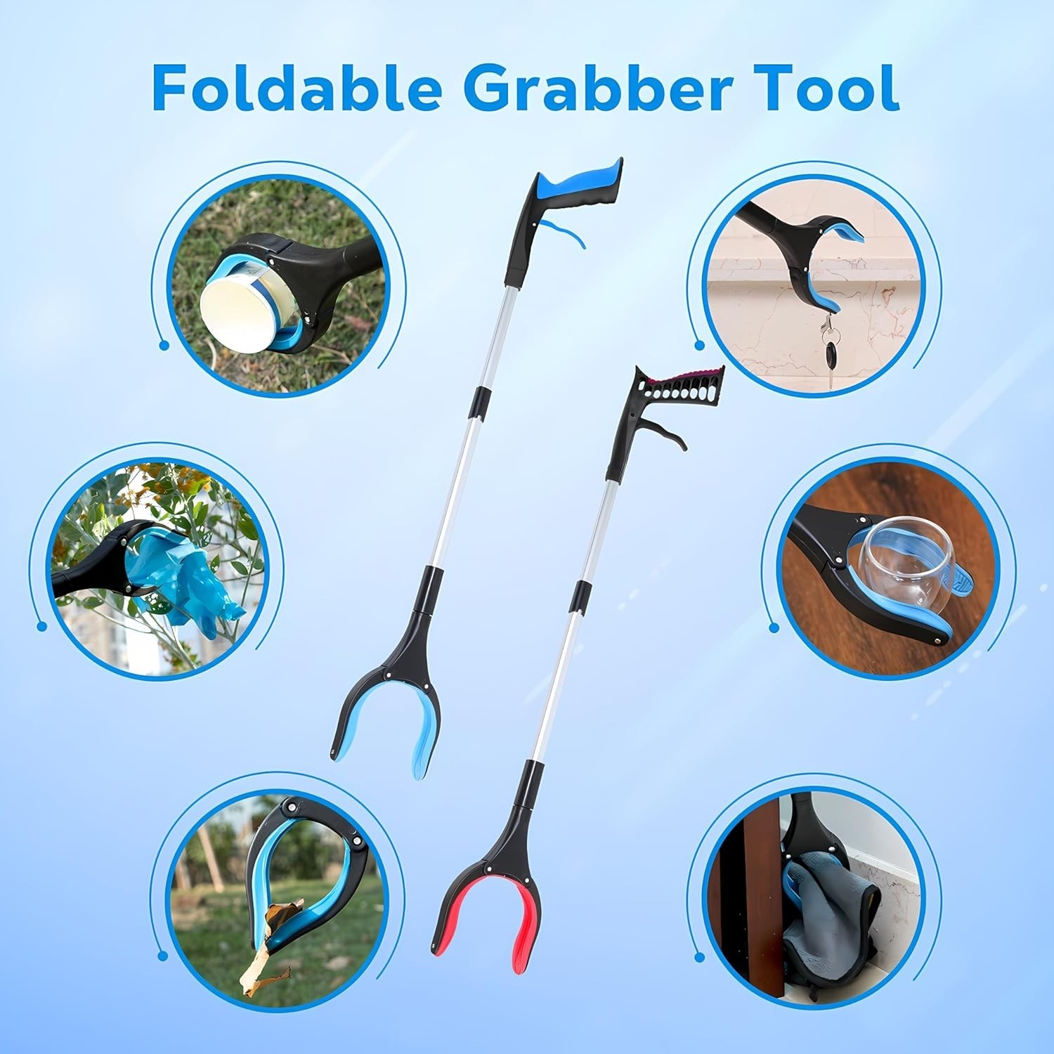 Portable 32″ Aluminum Grabber Reacher – Ideal for Seniors, Lightweight & Durable