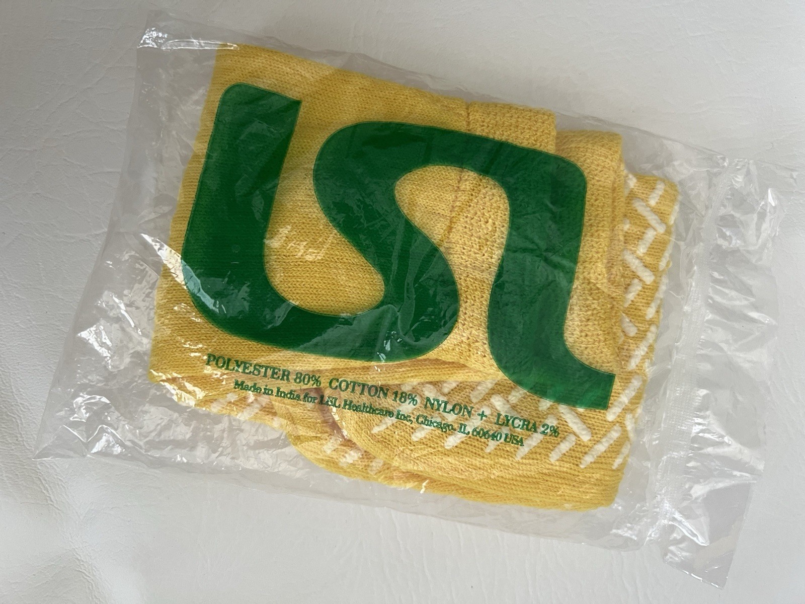 Patient Sock Double Tread Slipper Size XXL Yellow Terry Cloth Skid Resistant