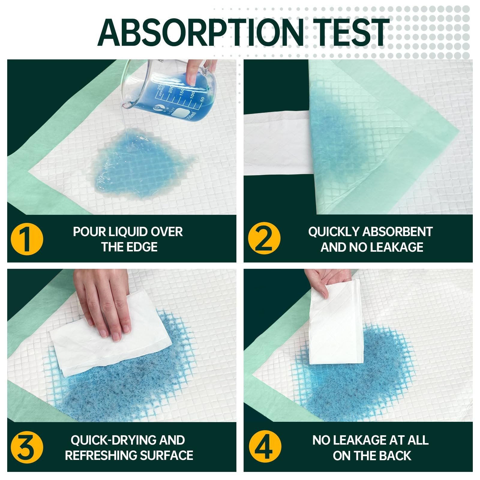 Extra Large Bed Pads Waterproof Super Absorbent Underpads 40×40 Heavy Duty 10 Co