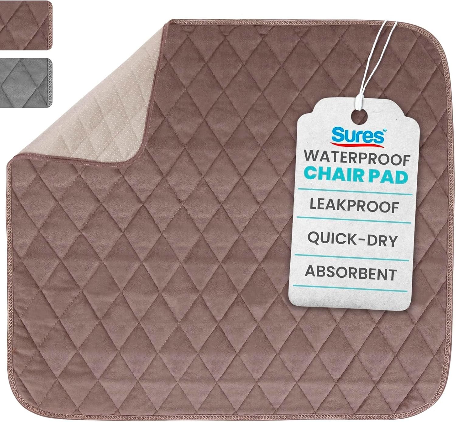 Waterproof Chair Pads for Incontinence (22″ X 21″) – Washable, Waterproof Seat P