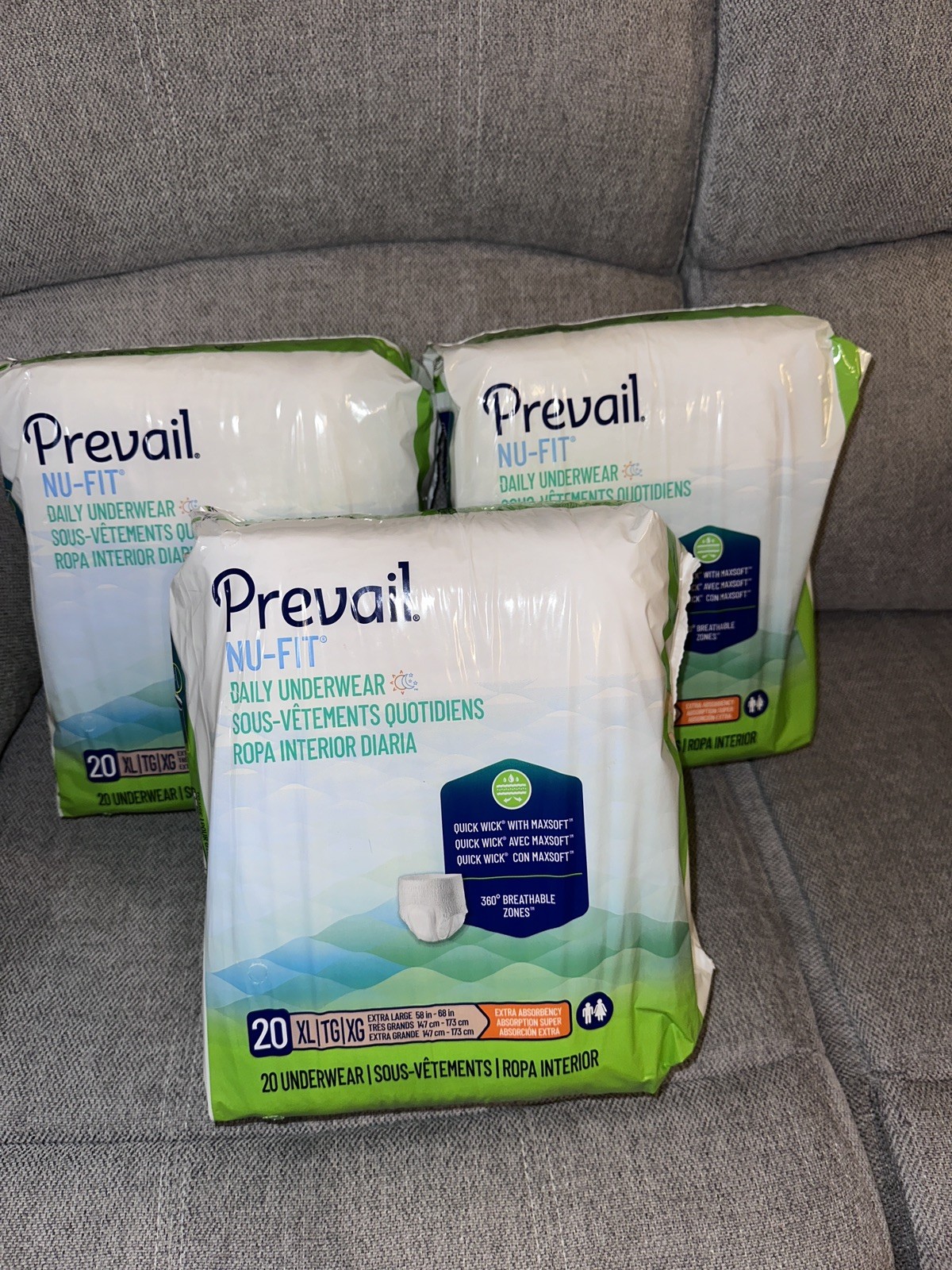 Prevail NU-FIT Daily Underwear XL MAXIMUM Absorbency, 60 Total
