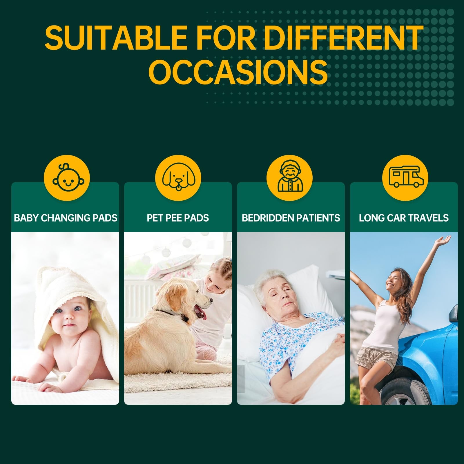 Extra Large Bed Pads Waterproof Super Absorbent Underpads 40×40 Heavy Duty 10 Co