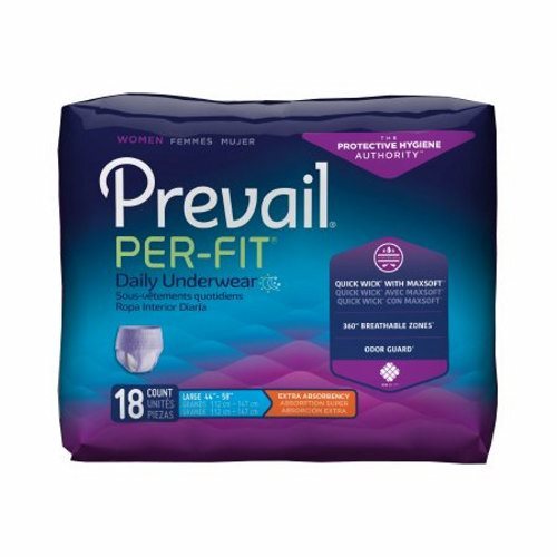 Female Adult Absorbent Underwear Count of 18 By First Quality