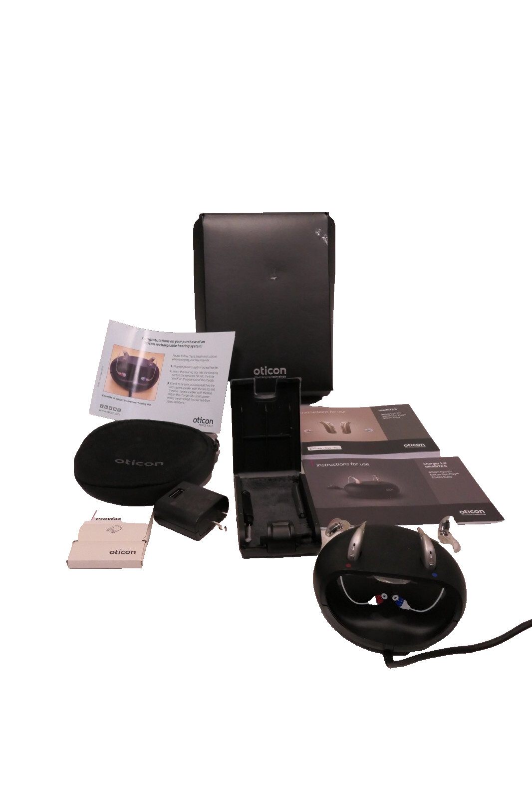 Oticon Ruby 1 Hearing Aids Complete Set