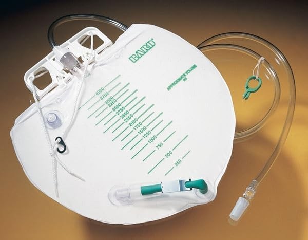 Urinary Drain Bag Anti-Reflux Valve Sterile 4 000 mL Vinyl Pack of 5