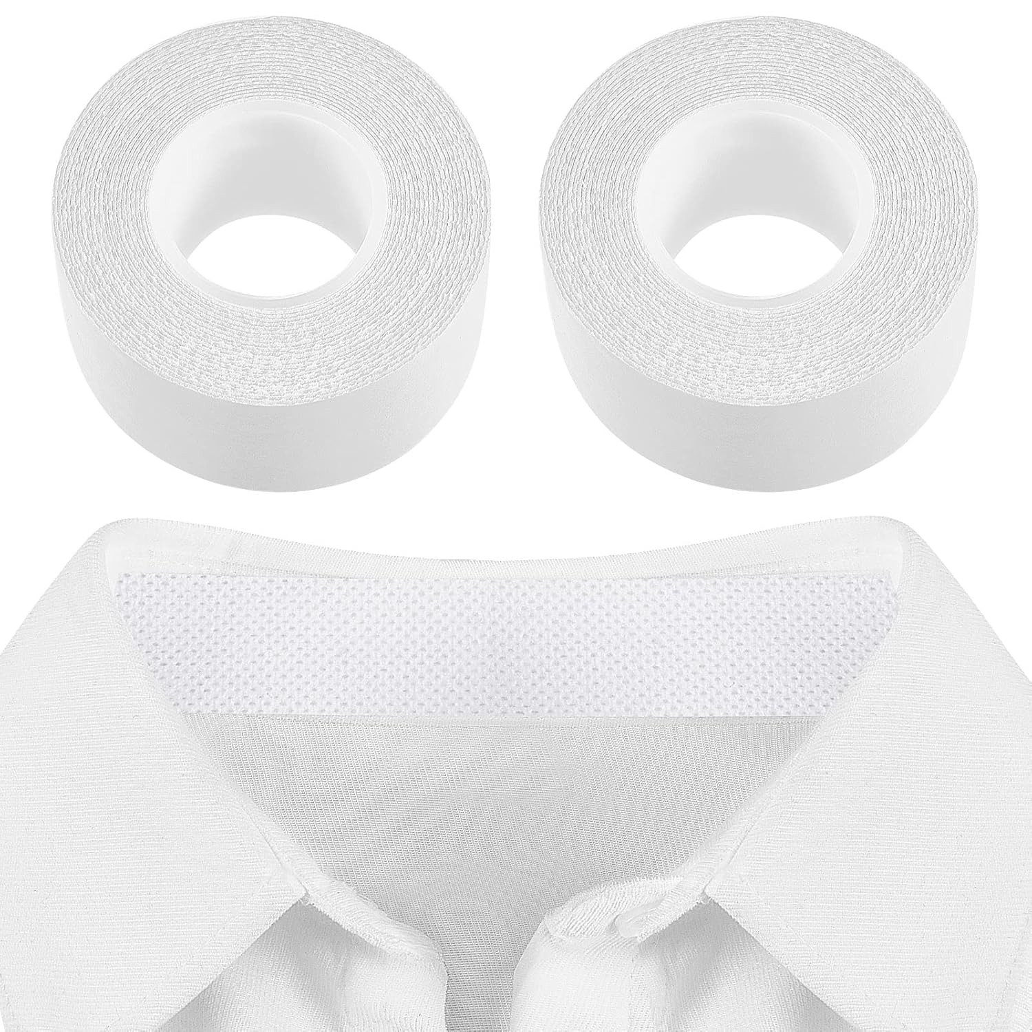 2 Rolls 2 Rolls Sweat Pads Collar Protectors for Men Shirts, Disposable White Sh
