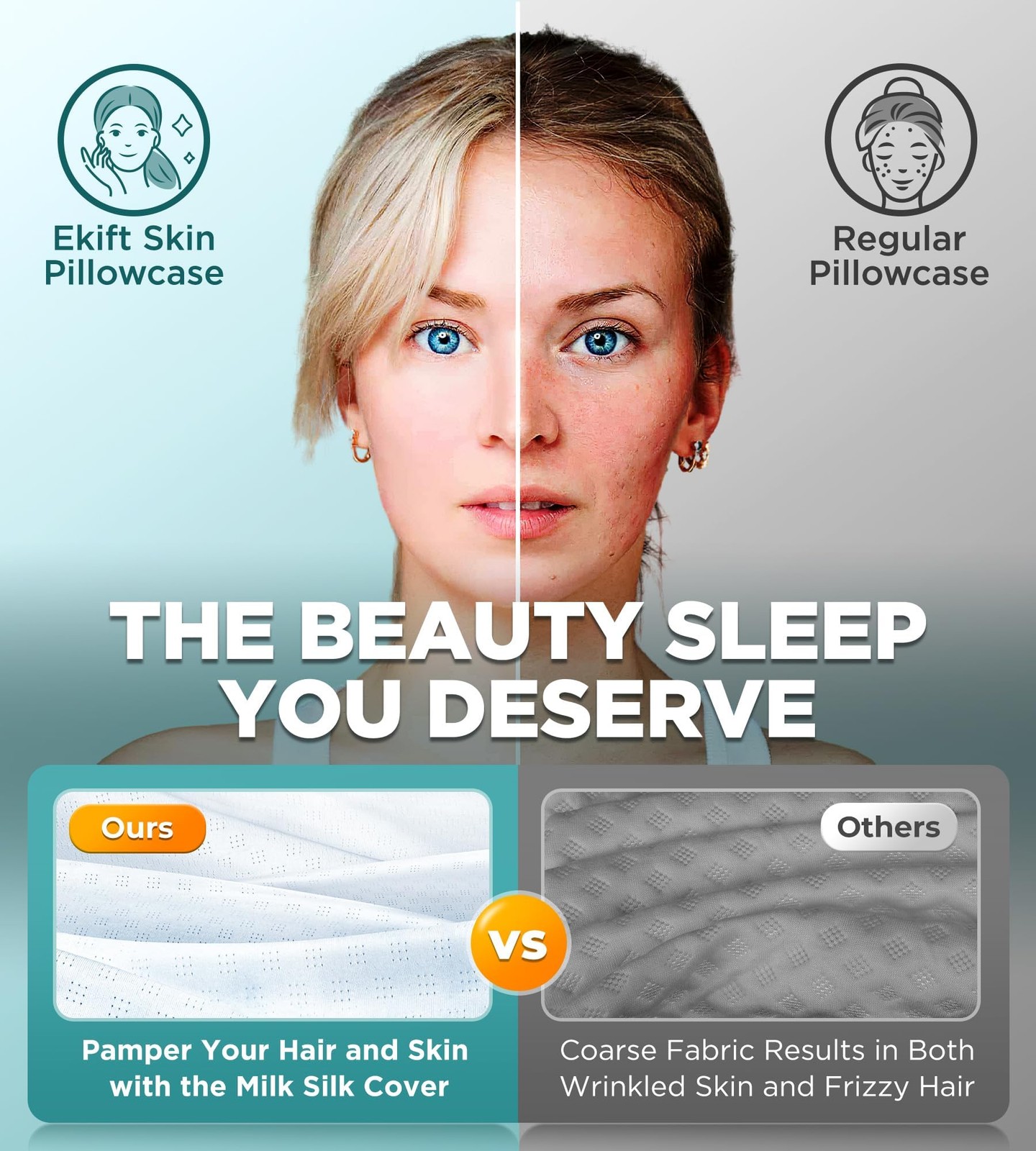 Ekift Cervical Neck Pillow For Pain Relief Beauty Sleeping Cooling Pillow For