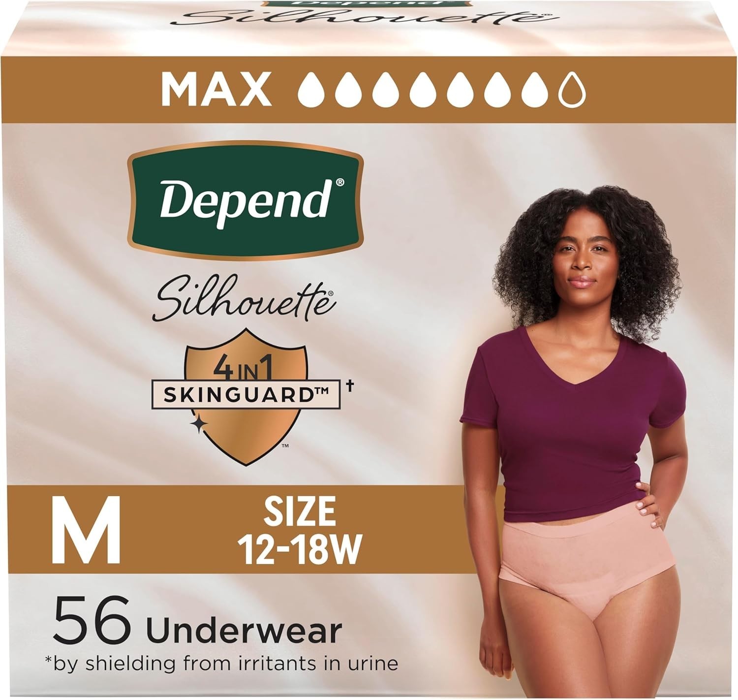 Depend Silhouette Women Incontinence Underwear Medium Pink 56 Count