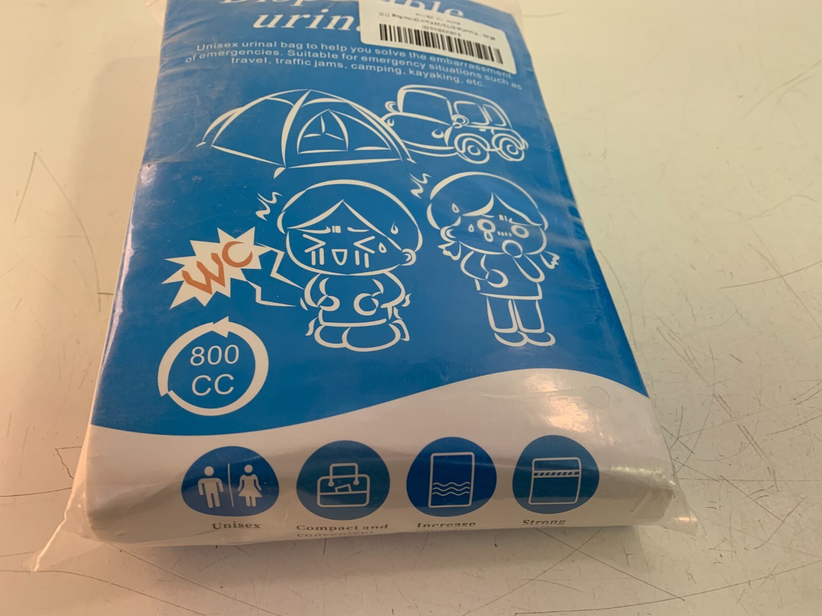 6 Pack Disposable Urine Bags, 800ML Pee Bags for Travel for Men Women, Disposab
