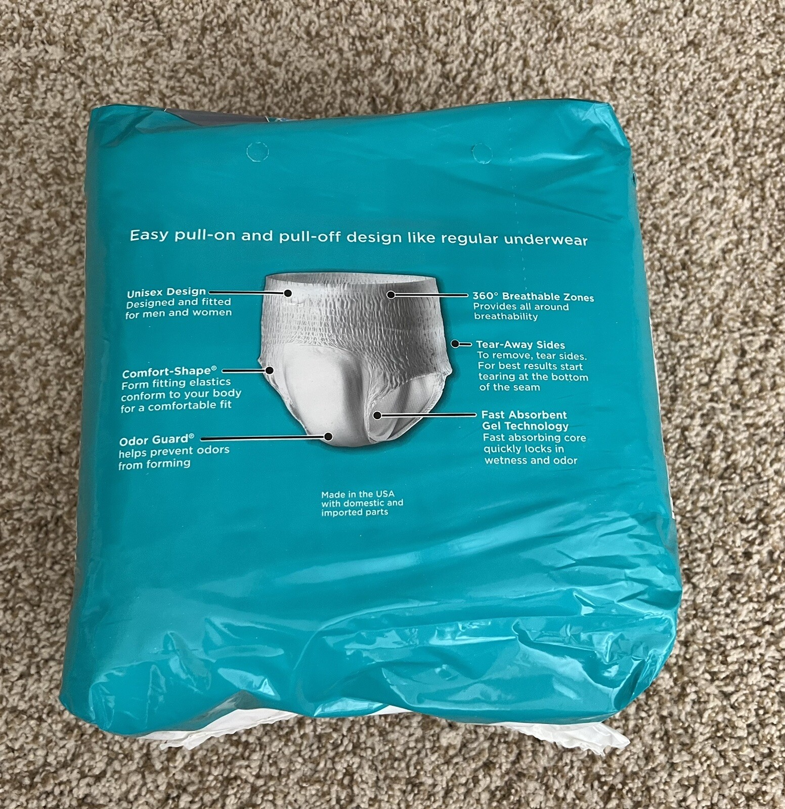 RELY Unisex Maximum Underwear XXL 68”-80” waist 12 Count