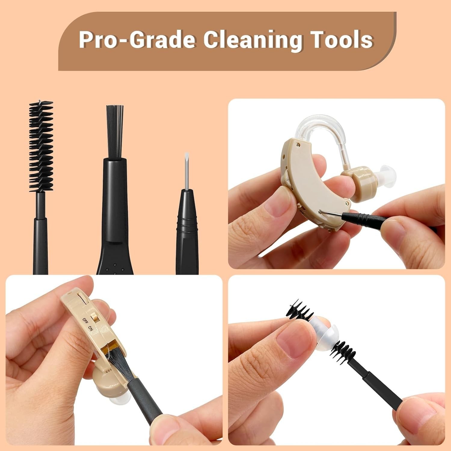 Premium Hearing Aid Cleaning Kit – Compatible with Rechargeable Hearing Aid with