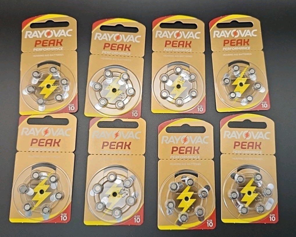 Rayovac PEAK 10 Size Hearing Aid batteries PR70 (8 Packs of 6) Exp 12/23 NEW