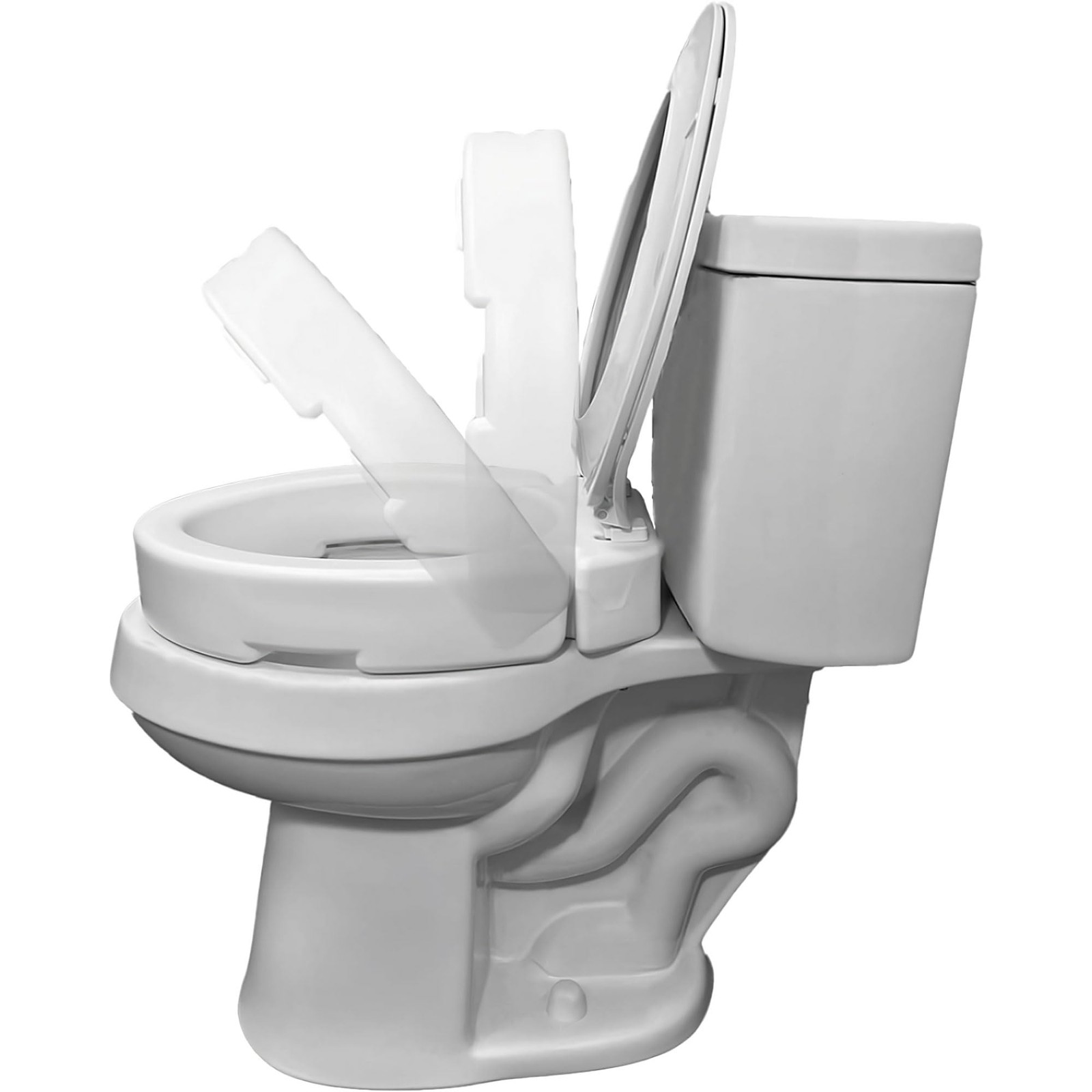 Carex Health Brands Hinged Elongated Toilet Seat Riser Adds 3.5 Inches Of