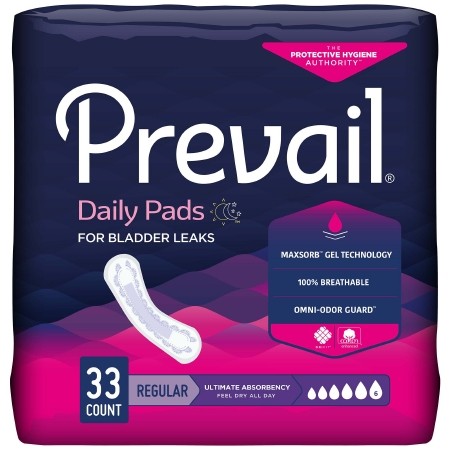 Prevail Daily Pad Ultimate 16in Heavy Absorbency Polymer Core 33Ct