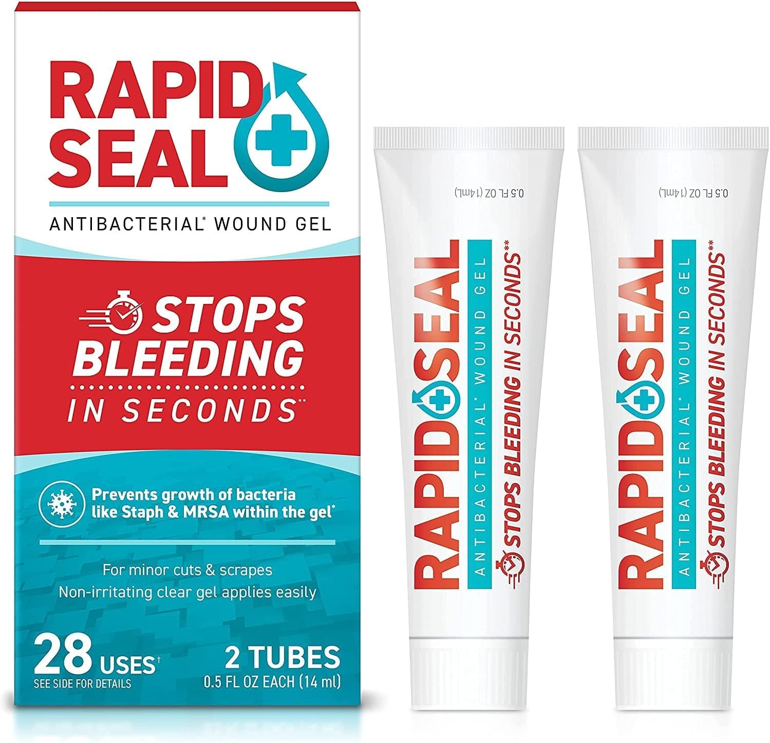 Wound Gel (2 Tubes) | Stops Bleeding in Seconds | 2 Tubes (0.5 Fl Oz Each)