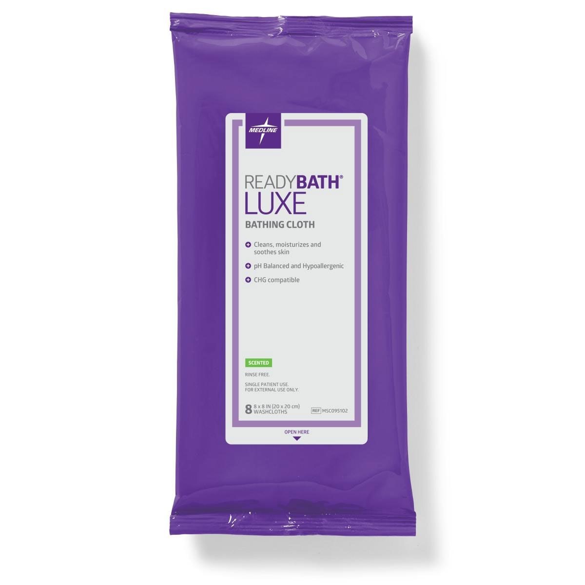 Medline ReadyBath LUXE Thick Adult Bath Wipes Scented 8x8in, 192 Wipes