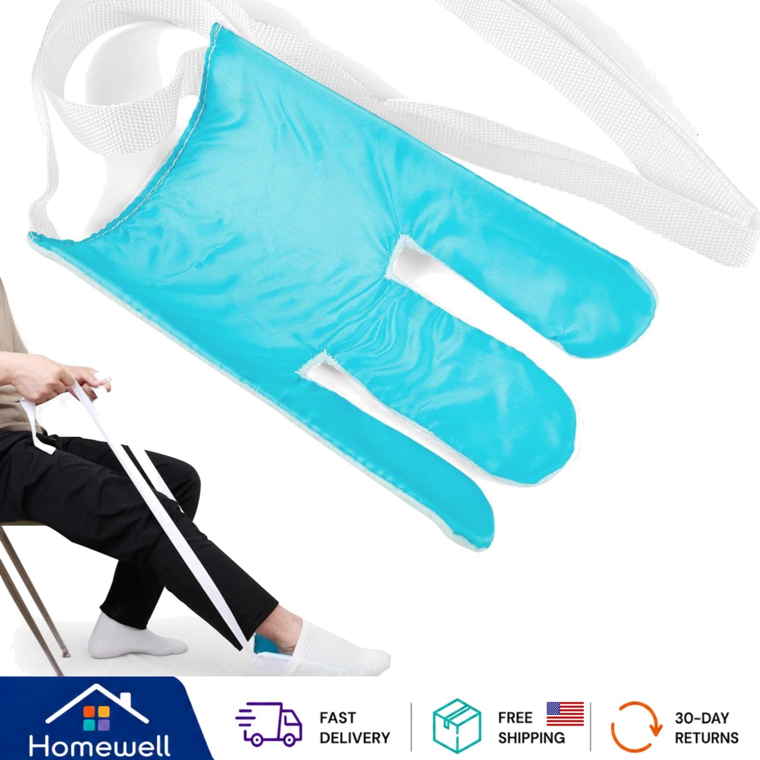 Effortless Sock Helper Tool – Perfect for Seniors, Pregnant & Disabled – Blue