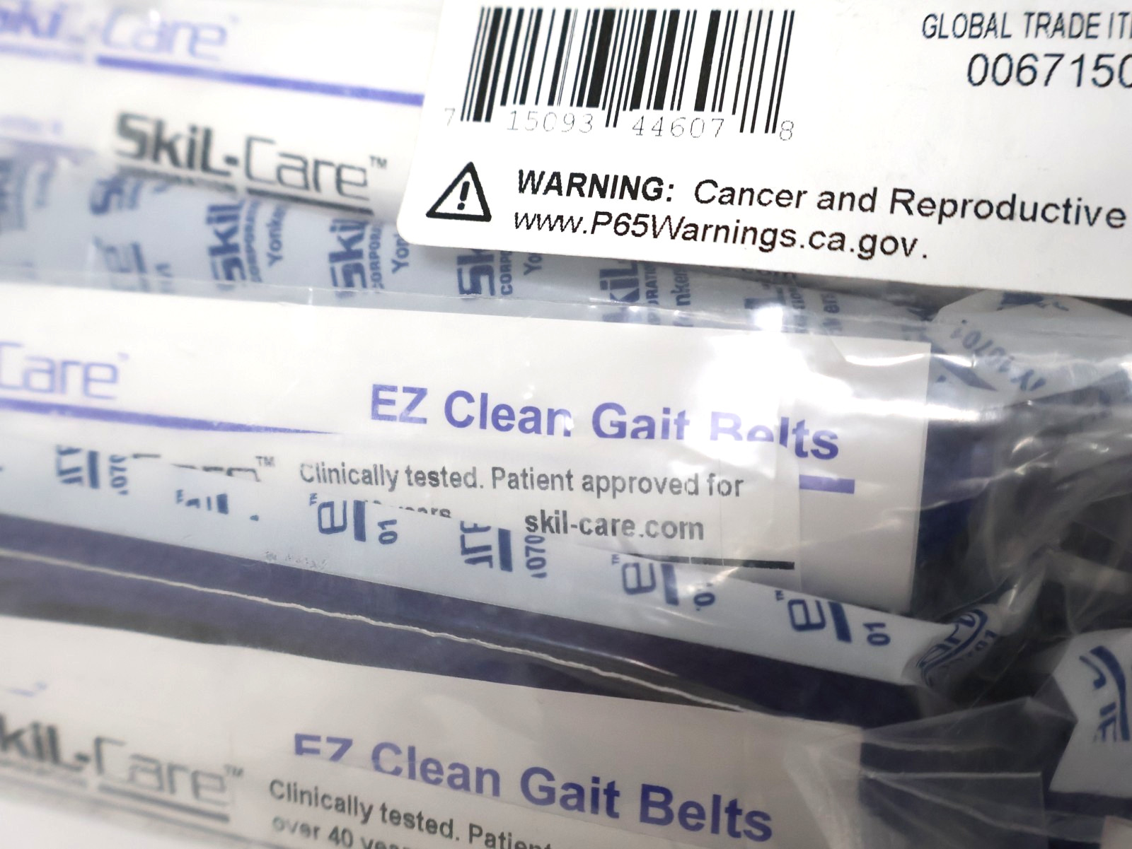Pack of 10 Skil-Care EZ Clean Gait Belt 60″ L Blue Delrin Buckle New