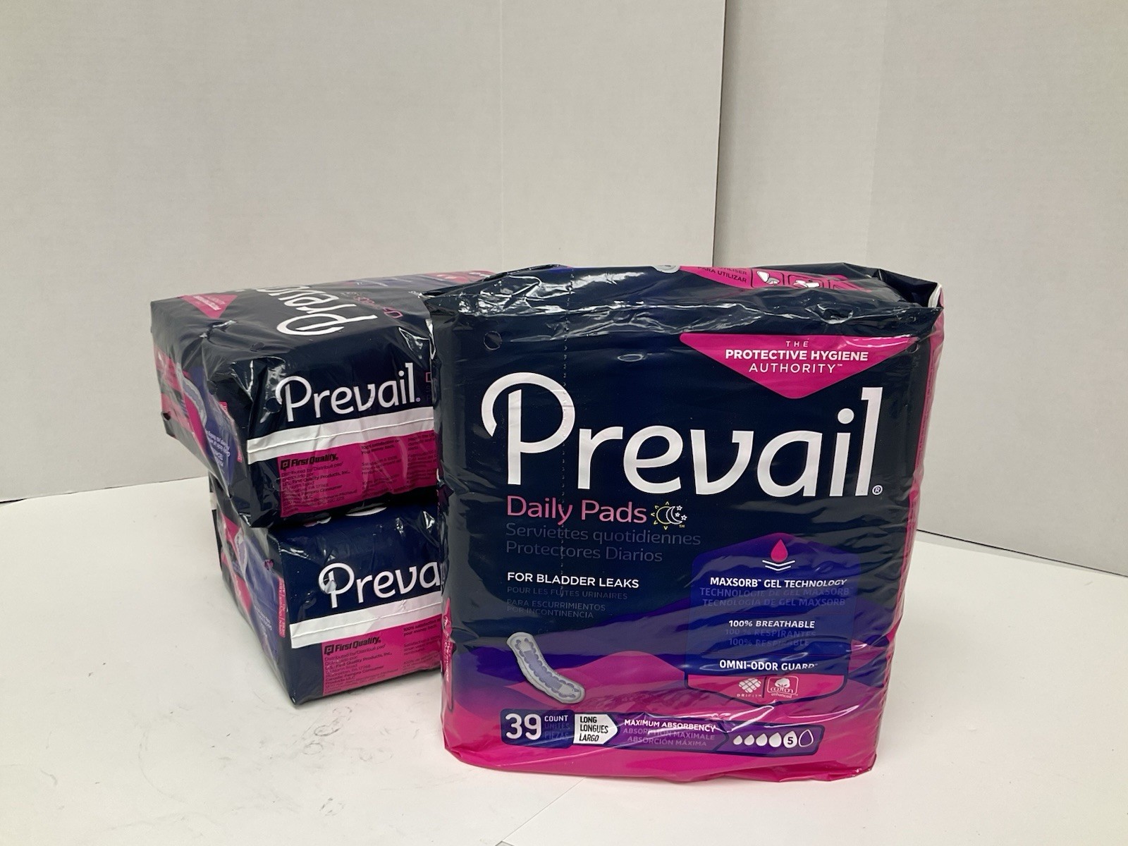Prevail Maximum Long Daily Pads Bladder PV-915/1 LARGE Lot of 3 x 39