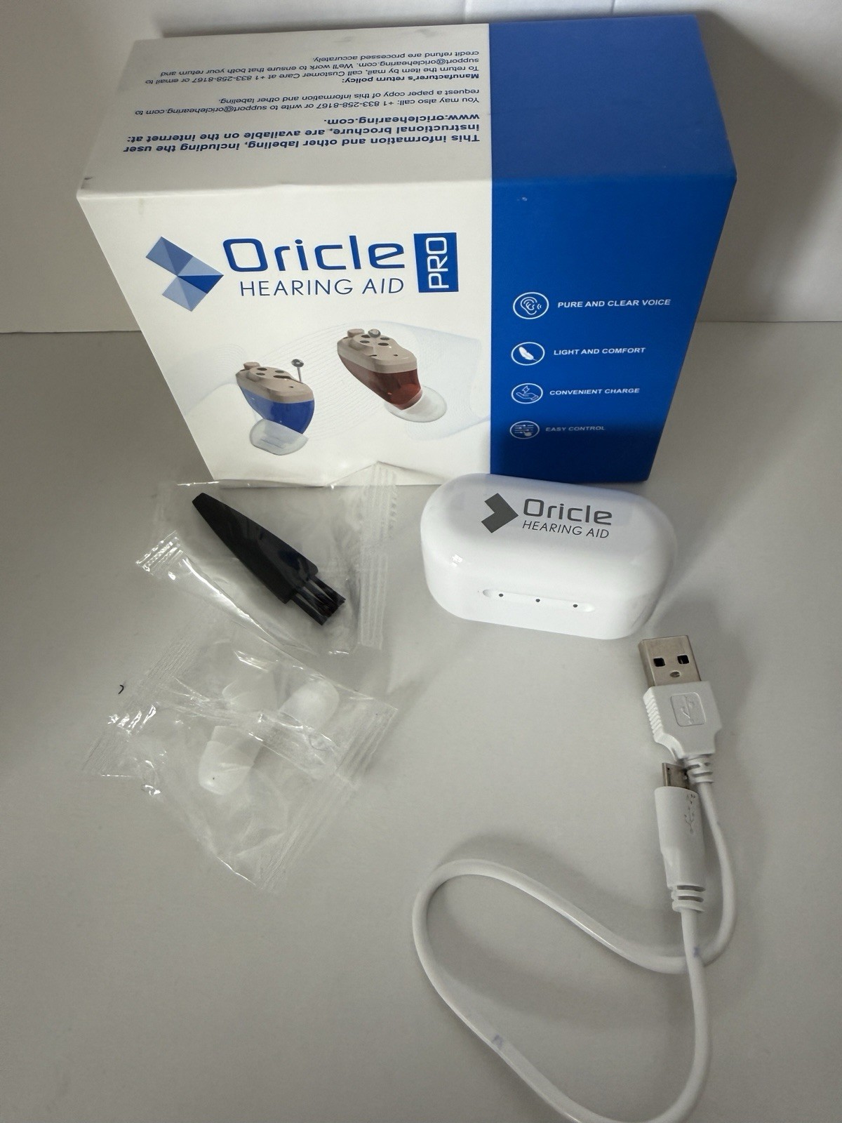 Oricle PRO Hearing Aid and Charging Case for Adult & Seniors OPEN BOX