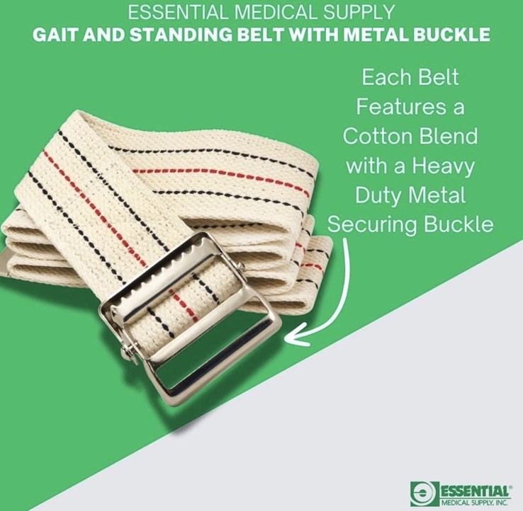 Cotton Blend Walking Gait and Standing Belt with Secure Metal Buckle 72 Inch NEW