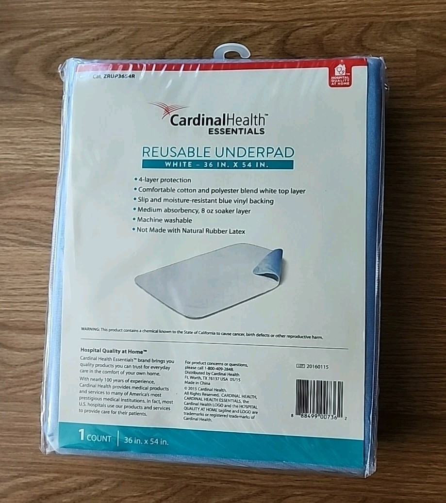 Washable Underpads 36″X 54″ 4-Layer Protection Reusable Waterproof (1 Pack)