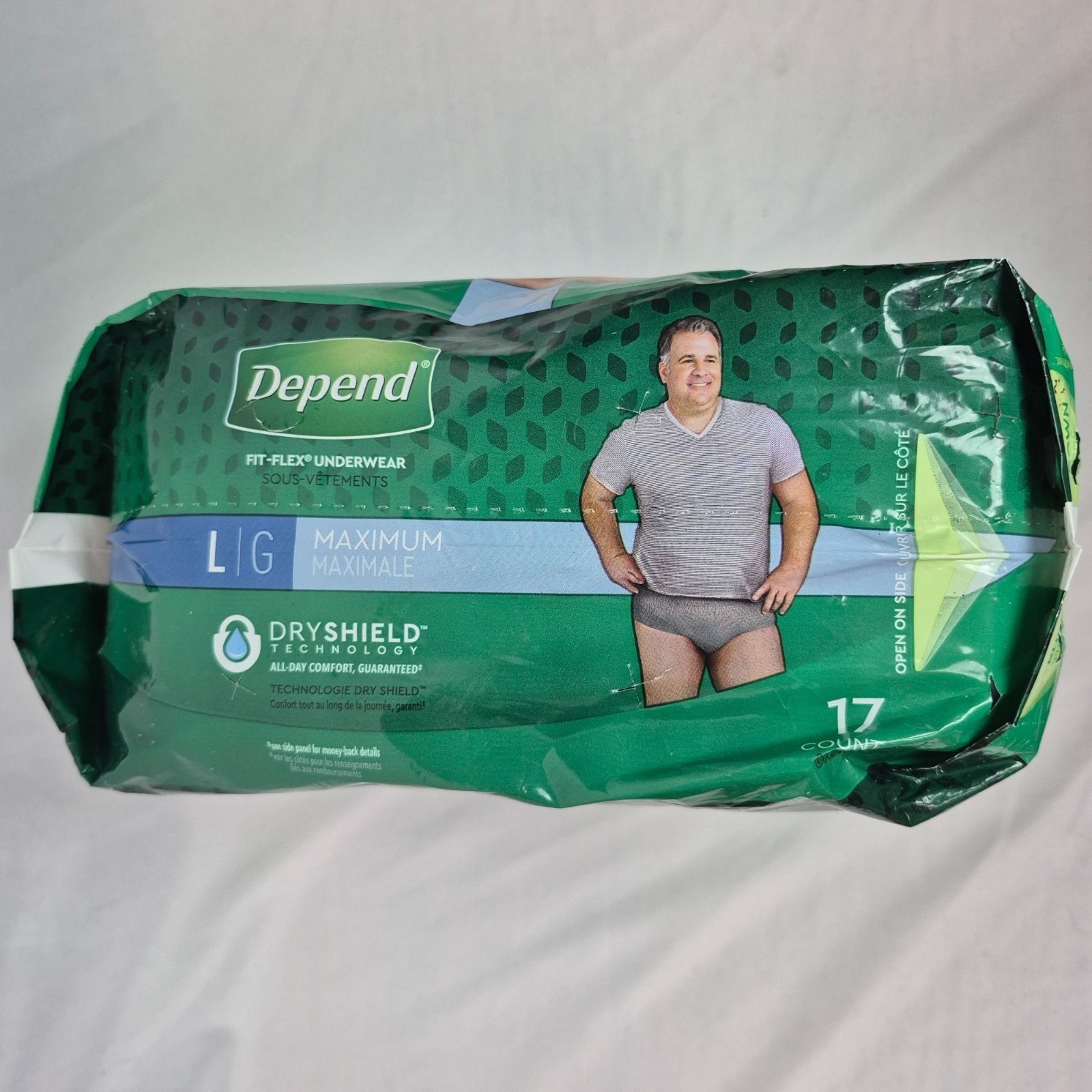 Depend Men’s Fit Flex Incontinence Briefs Size Large 17ct Max Absorbency NEW!!!