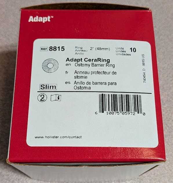 Hollister 8815 Adapt CeraRing Ostomy Barrier Rings- Box of 10