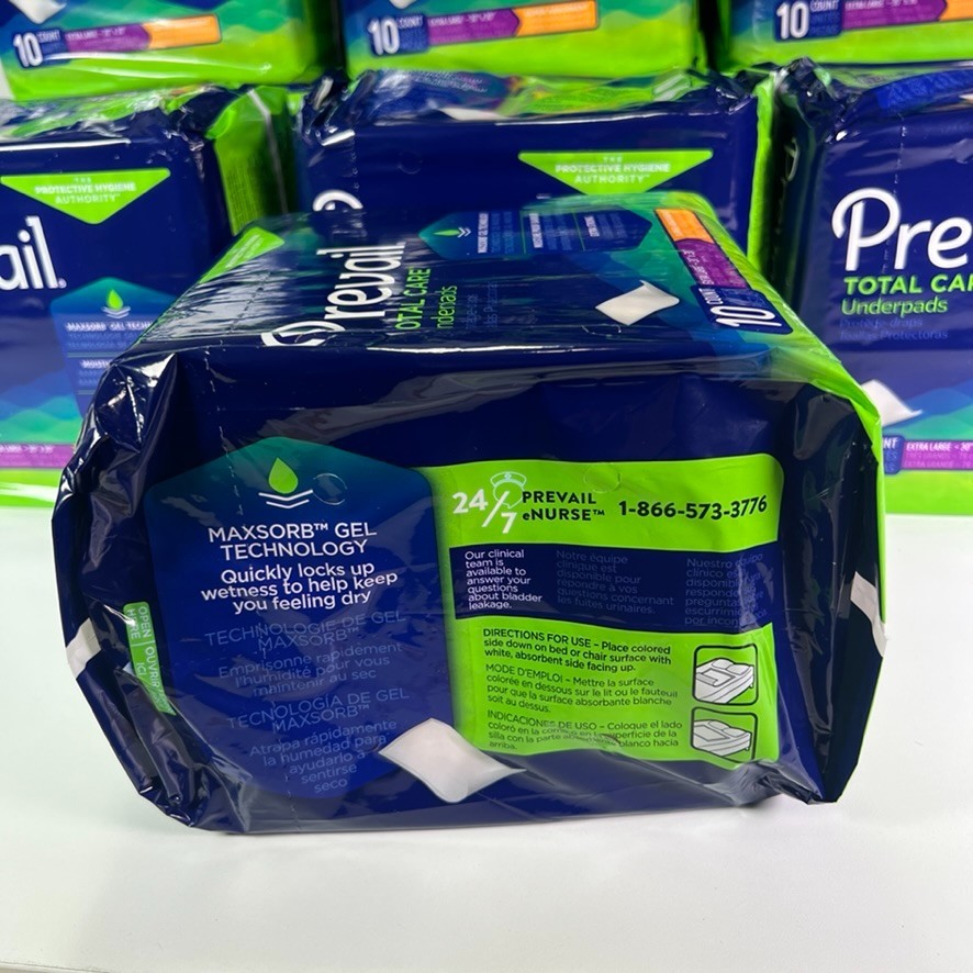 Prevail Total Care Underpads Extra Strong (XL 30″x30″) Case Lot 12 Pk (Qty 120)