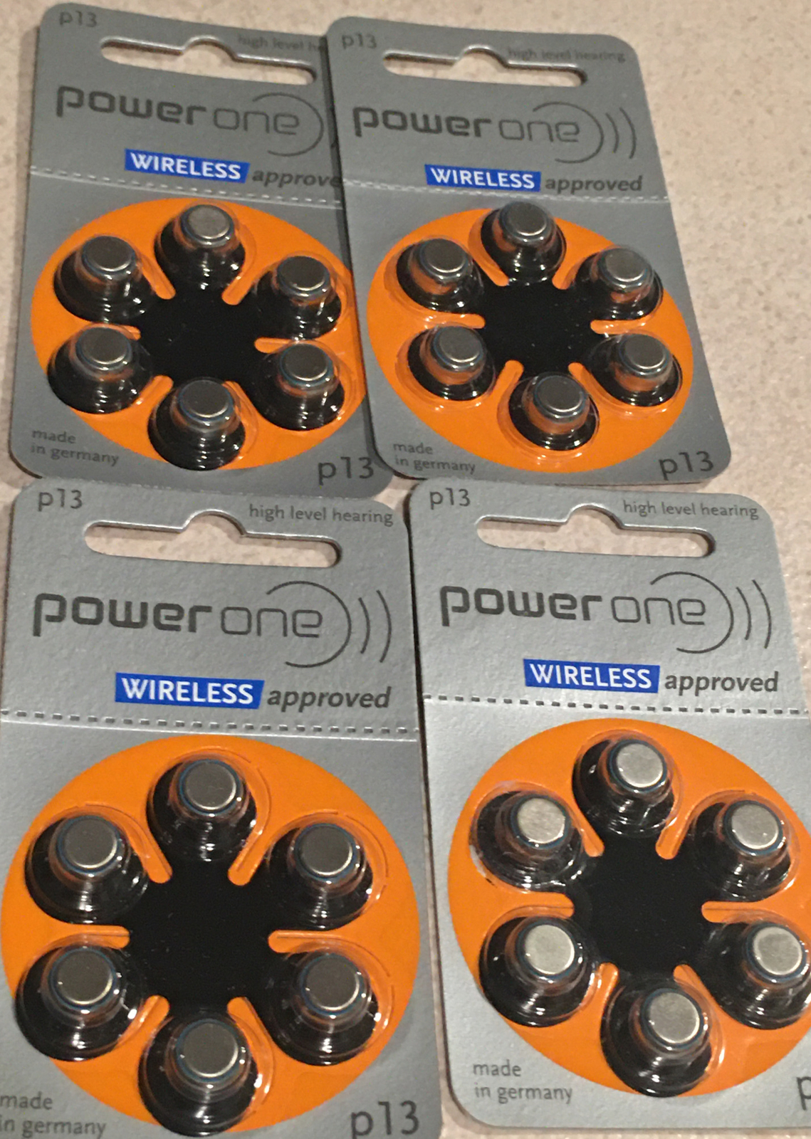 PowerOne P13 High Level Hearing Aid Battery – Lot Of 27 Batteries Cells exp 2024