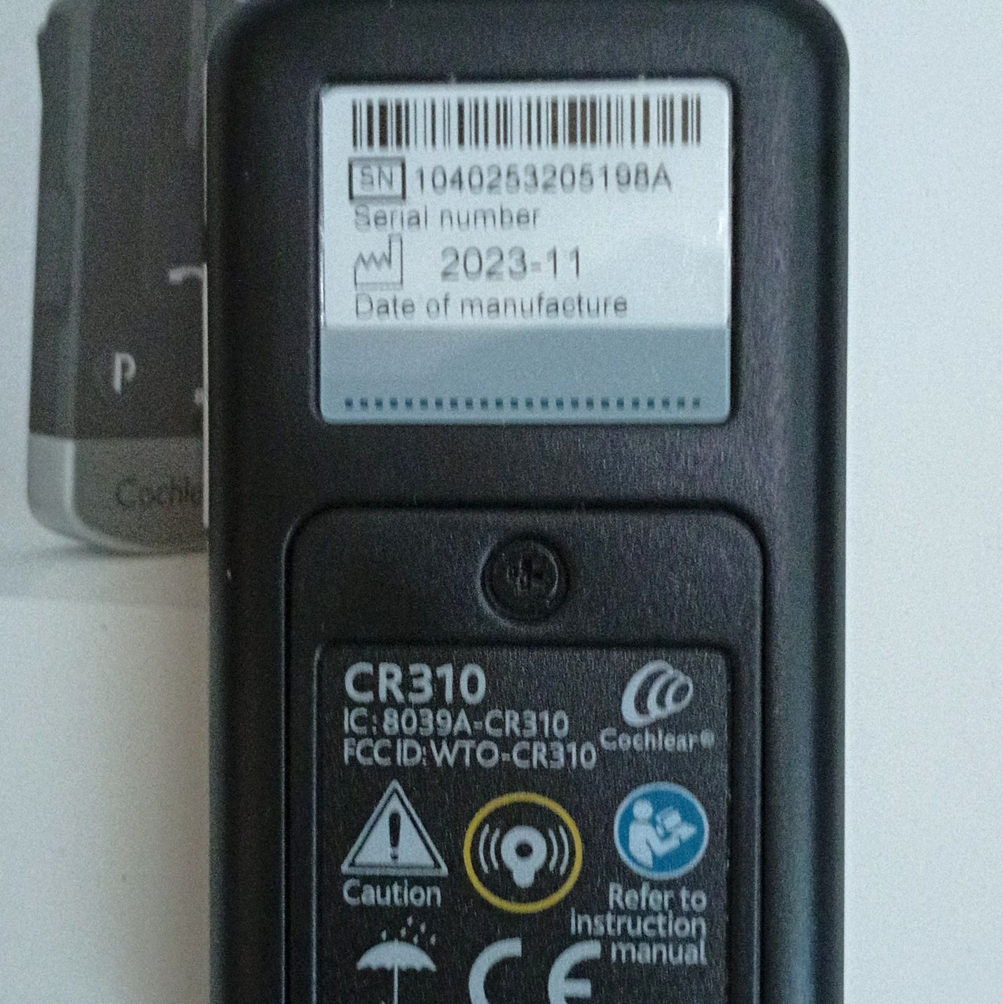 Cochlear CR310 Remote Control for Hearing Device, Black, Adult, CE Certified
