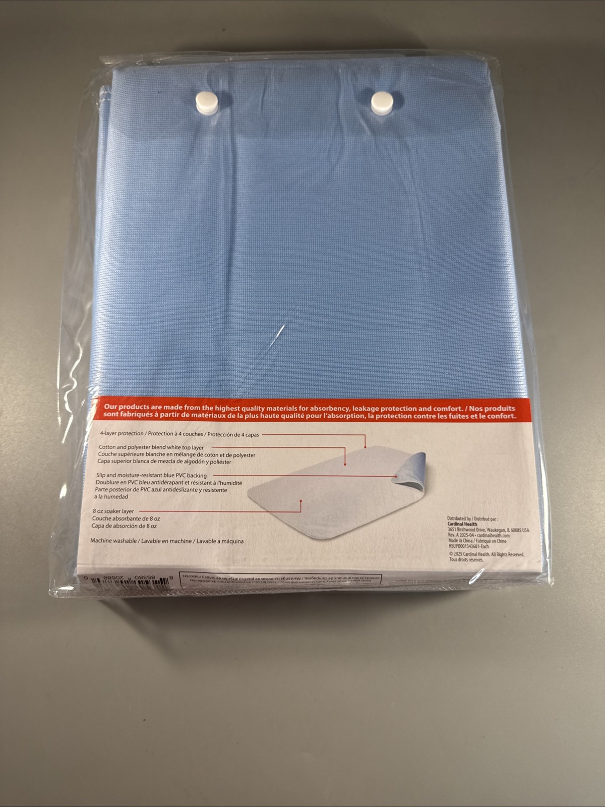 Cardinal Health Reusable Underpad 34 in x 36 in – 1 Count 4 Layer Protection