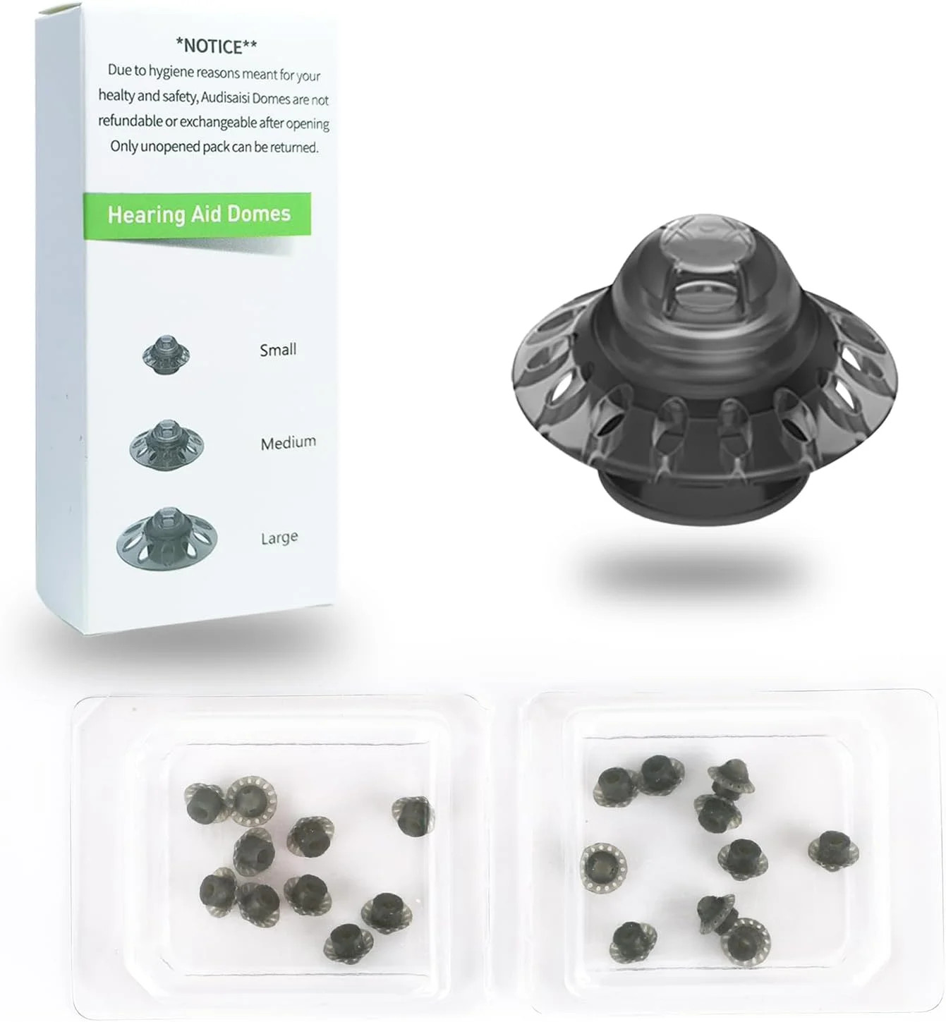 Phonak Open Hearing Aid Domes Medium Size 4.0, 20 Pcs, Ideal for Phonak Audeo