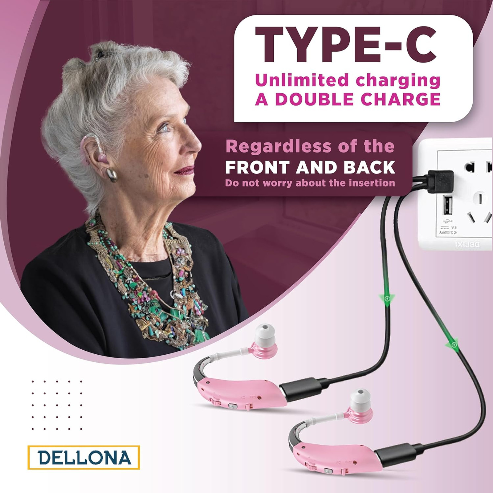 Hearing Aids for Seniors Rechargeable with Noise Reduction 4 Modes for Severe