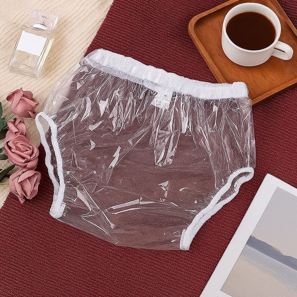 Clear Adult Waterproof TPU Incontinence Pants Reusable Plastic Diaper Cover