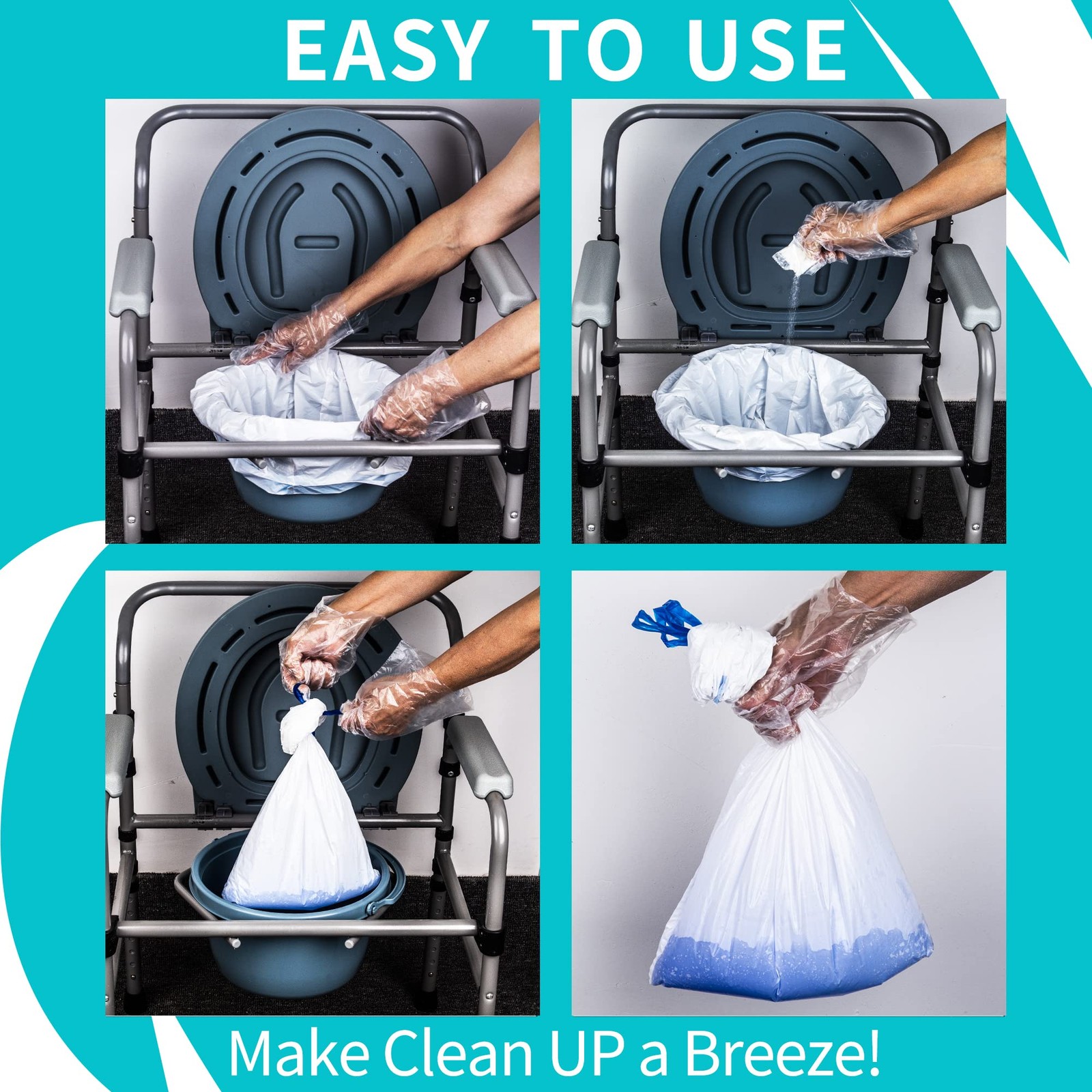 Commode Bucket with Liners and Absorbent Pads – Commode Bucket Replacement Un…