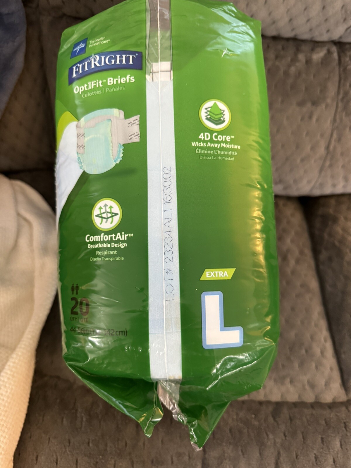 Medline FitRight Adult Diapers Ultra Optifit Briefs Large 20 Count