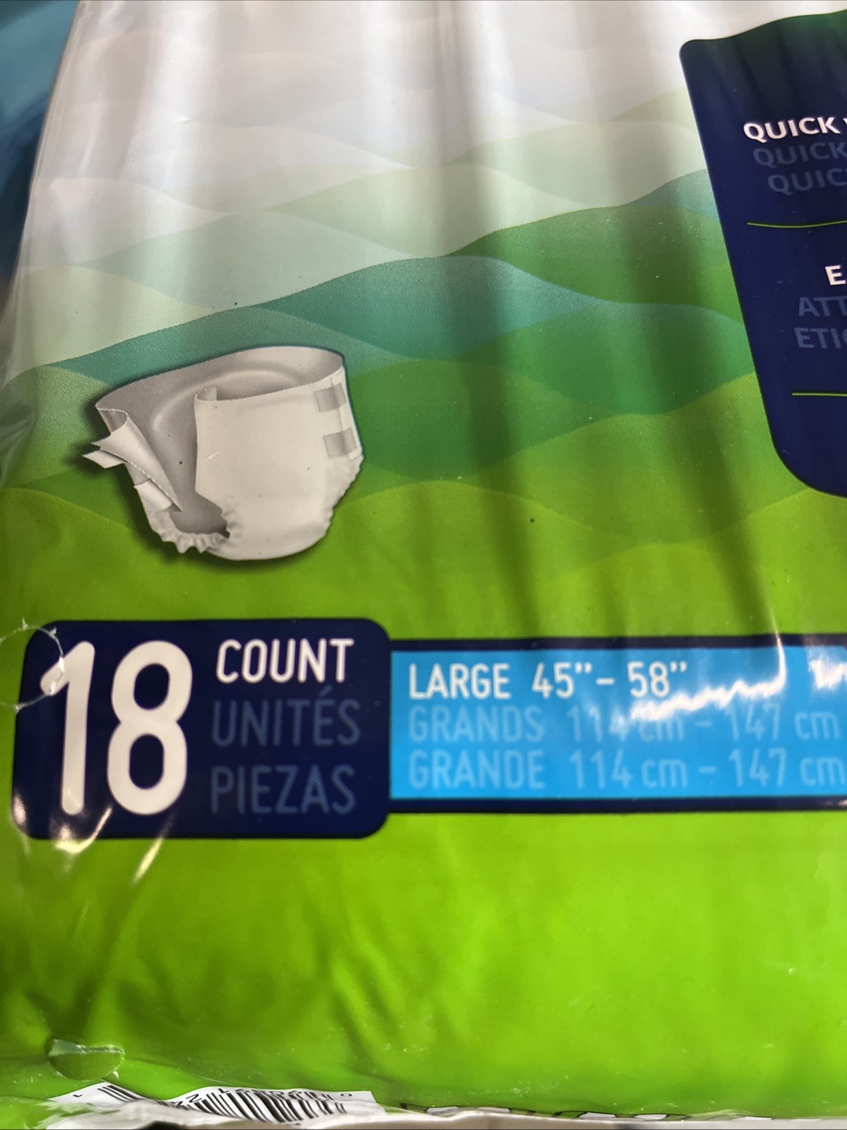 Prevail Nu-Fit Daily Briefs Large 45″-58″ 18 Count Maximum Absorbency New