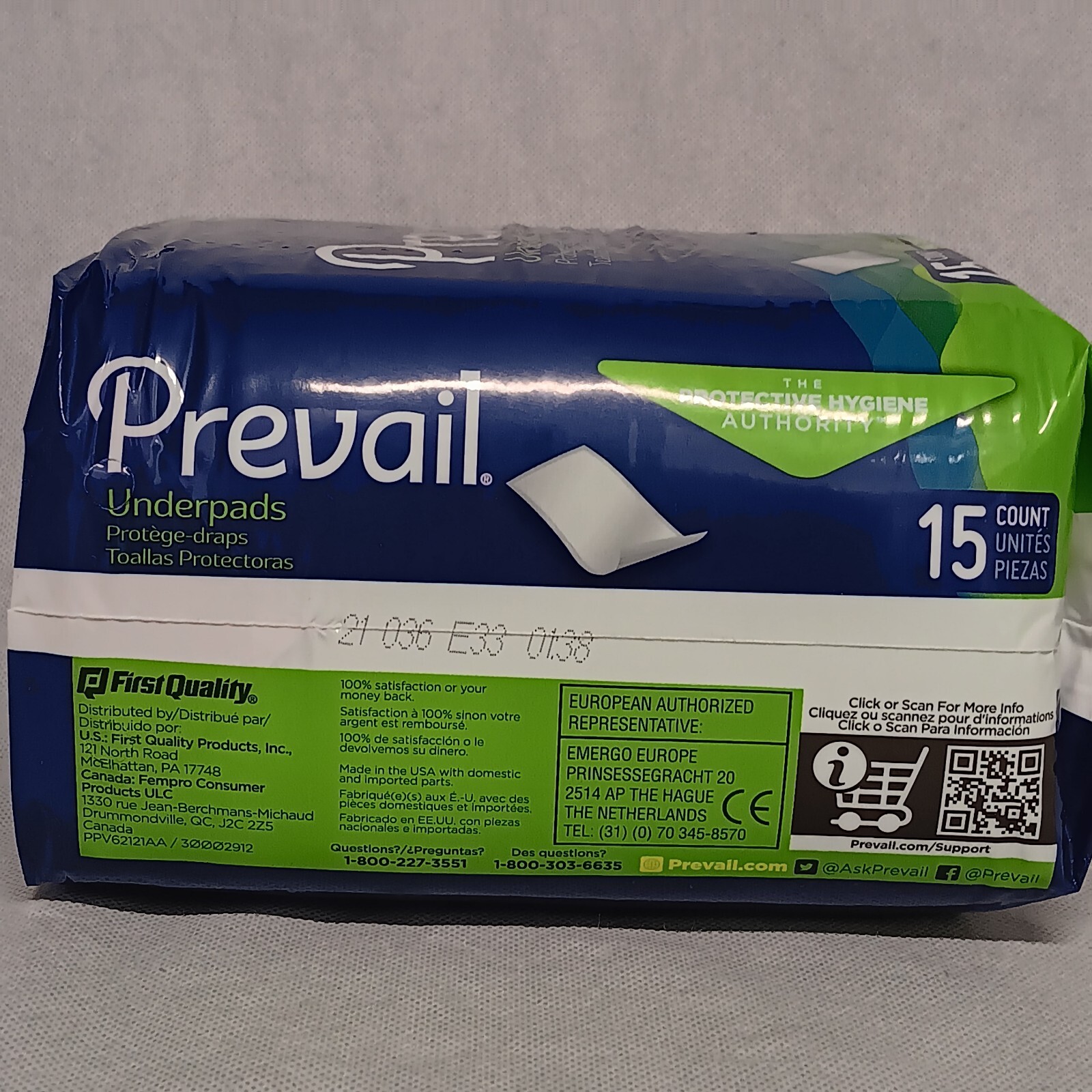 Prevail Underpads Moisture Barrier Large 23″x36″ 2 – 15 Packs
