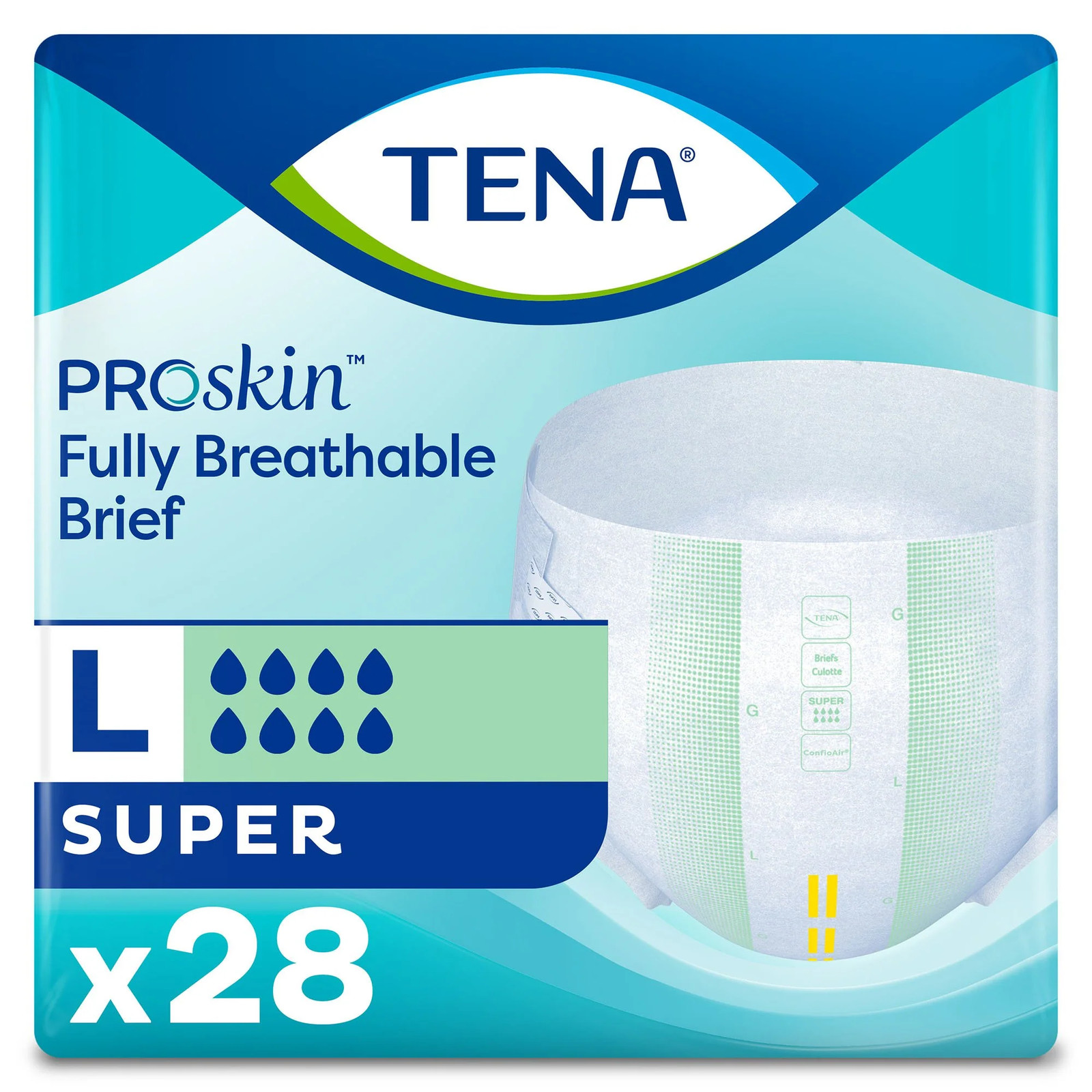 TENA ProSkin Super Briefs Large Green – Heavy Absorbency Overnight