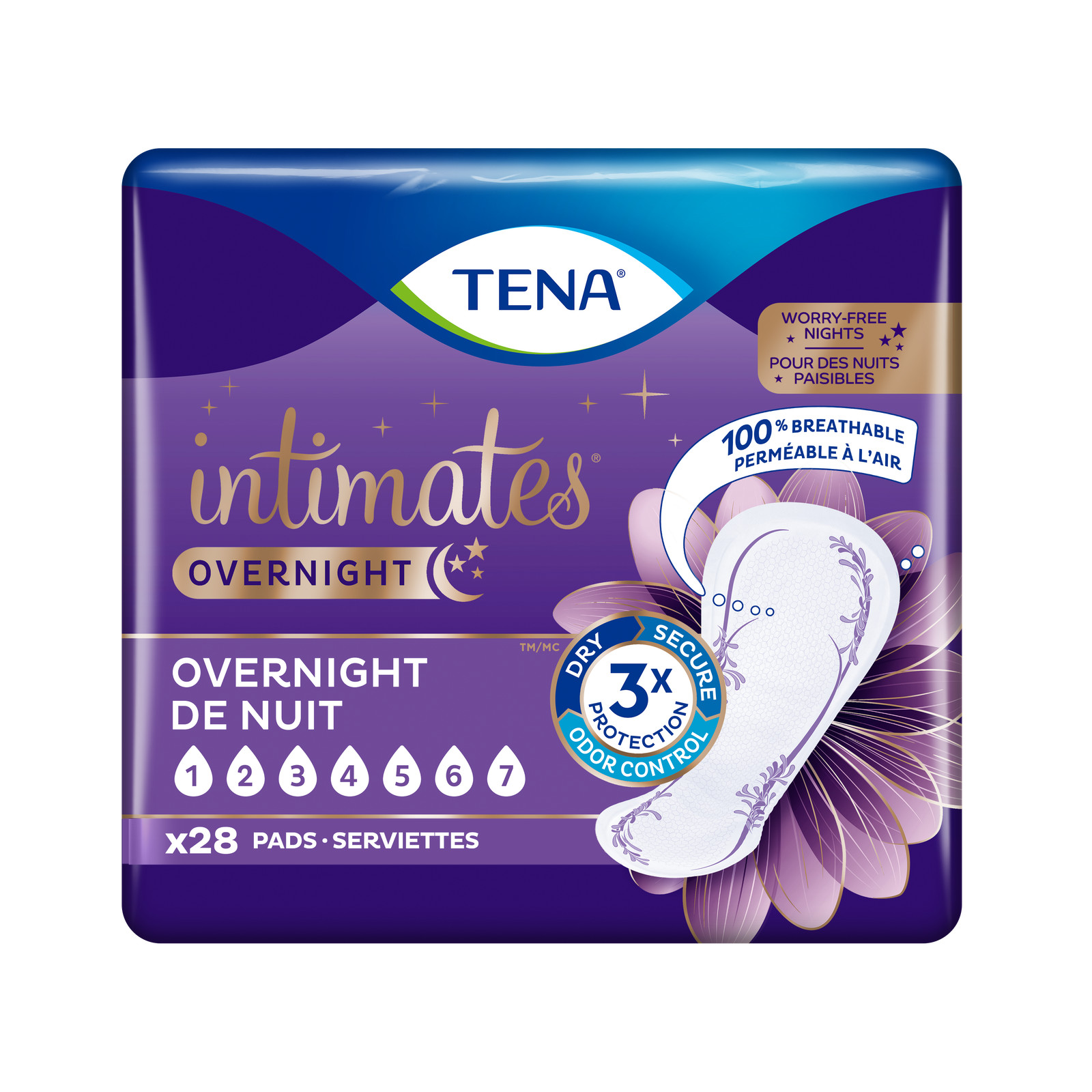 TENA Serenity Overnight Pant Liner, Heavy, Bladder Control Pads Case of 84