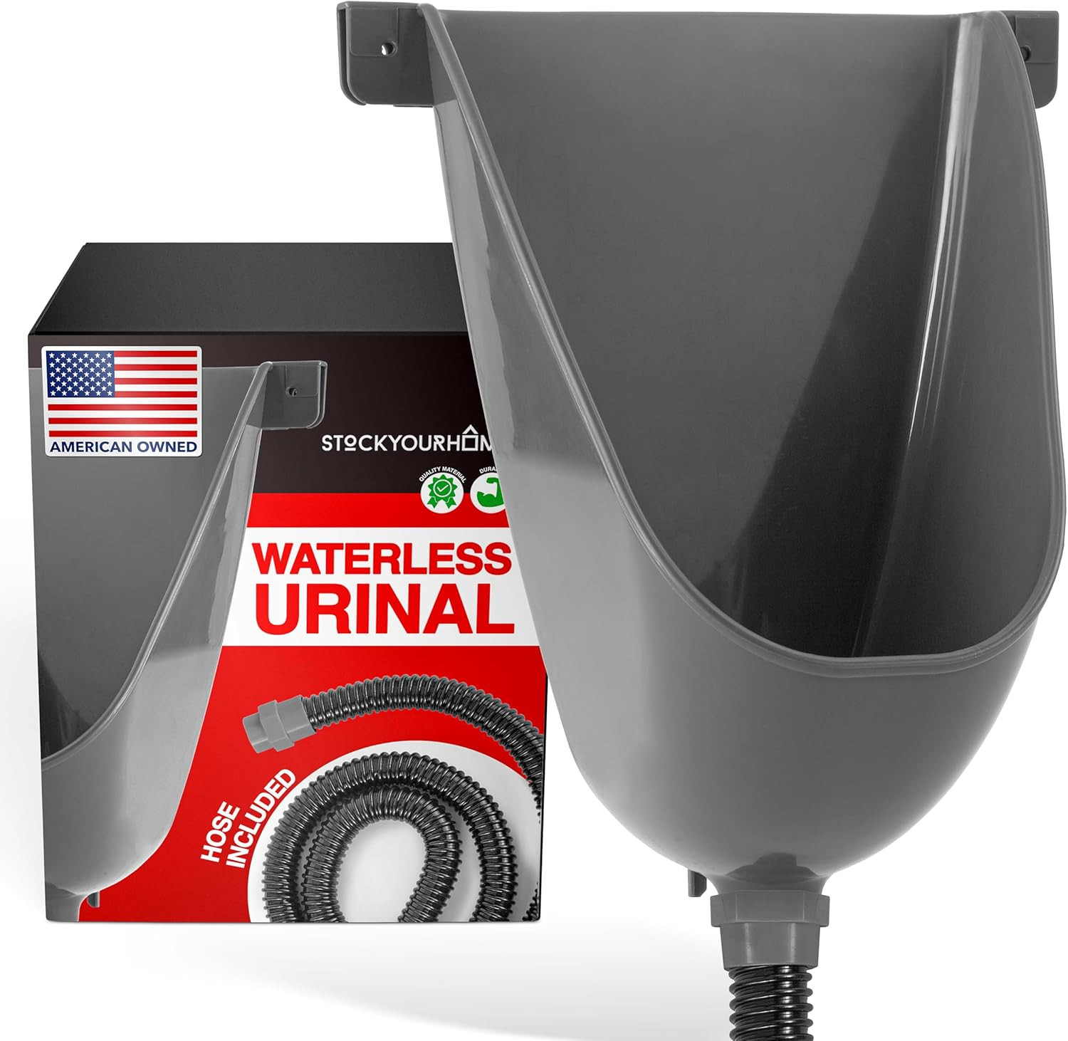 Stock Your Home Waterless Urinal for Men (Gray), Plastic Urinals for Men’S Garag