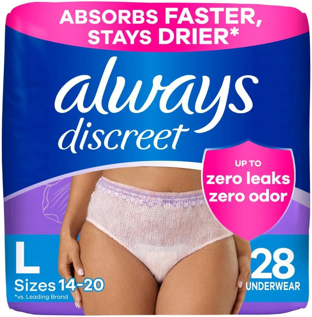 Adult Incontinence Underwear for Women and Postpartum Underwear, Large, up to 10