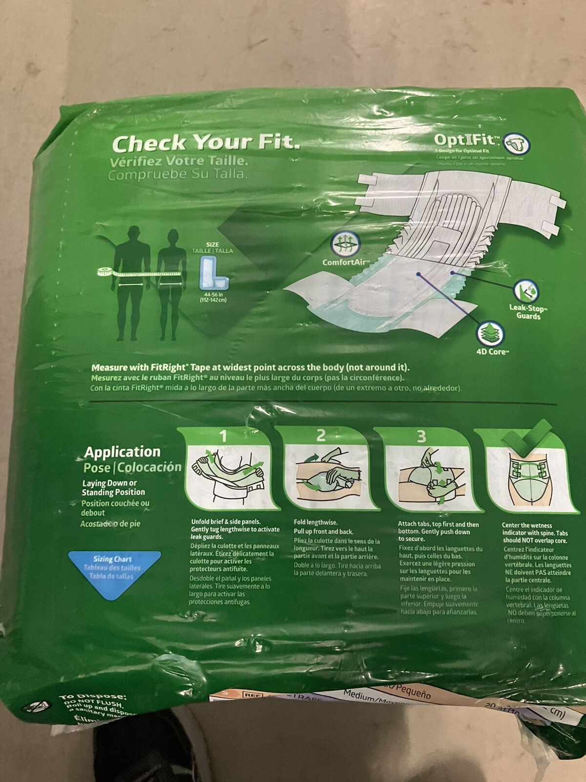 MEDLINE 40x FitRight OptiFit Ultra Adult Sz L Leak-Stop Incontinence Briefs NEW