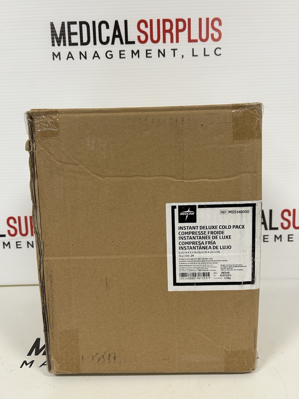 Medline Deluxe Instant Cold Packs, 6.25in x 9.5in, Box Of 24
